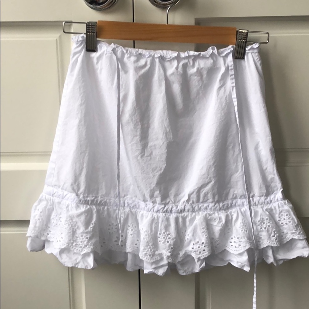 Lovers & Friends white ruffle skirt from revolve.